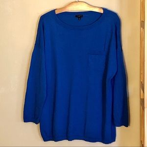 DONATED to WNC Helene Recovery 1X Talbots three-season blue sweater, 3/4 sleeve